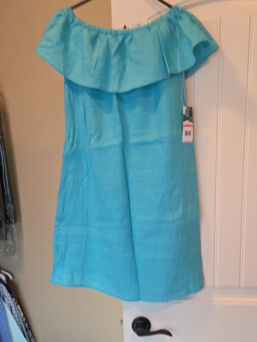 Women's Off-Shoulder Aqua Dress